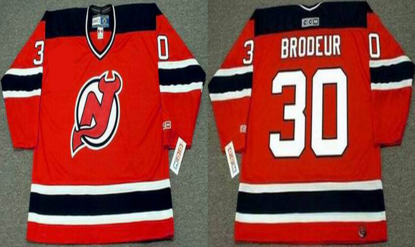2019 Men New Jersey Devils 30 Brodeur red Style 2 CCM NHL jerseys